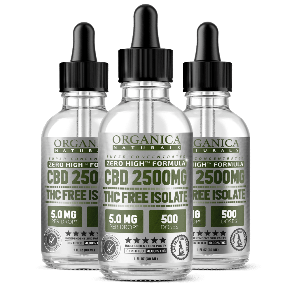 2500mg Zero High® THC-Free Super Concentrated CBD Oil Isolate (3-Month ...